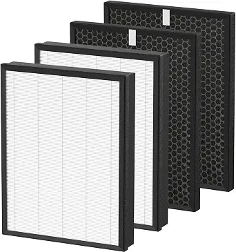 AP-B102 True HEPA Replacement Filter Set Compatible with Alexapure Breeze AP-B102 and 3049 Air Cleaner Purifier, 3-IN-1 Air Filter for Home, 2 X H13 True HEPA and 2 X Activated Carbon Filters