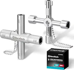 DURATECH 4 Way Sillcock Key Set, 2-Pack, for Valve, Faucet, and Spigots