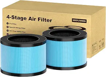 2 Pack MK01 MK06 Air Filter Replacement for AROEVE MK01A MK06A Air Purifier