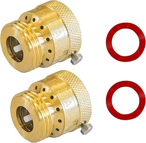Xiny Tool 2 Pack Faucet Vacuum Breaker, 3/4 Inch Solid Brass Hose Bib Backflow Preventer for Garden Spigot RV
