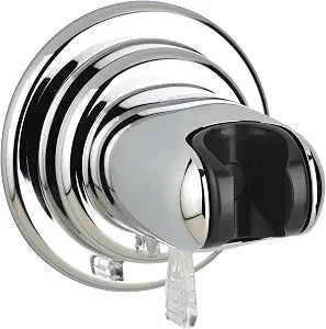 Lancer USA Suction Cup Handheld Shower Head Holder Adhesive Removable Wall Mount Bracket for Bathroom (Chrome)