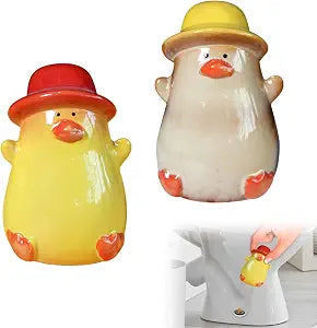 Ceramic Animal Toilet Bolt Cover-Toilet Bolt Covers Decorative,Cute Animal Toilet Bolt Cap,Bathroom Decoration,Easy Installation (2-Pack) (Duck)