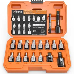 17Pcs Screw Extractor Set, 3/8" Inch Drive Multi-Spline Screw Extractor Kit