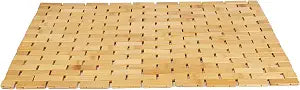 Mind Reader Roll-Up Bamboo Bath Mat with Grip Pads, Brown