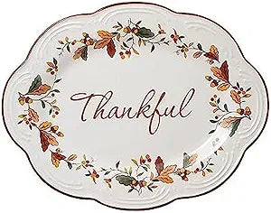 Pfaltzgraff Autumn Berry Small Oval Platter, 10.5 inches, Cream