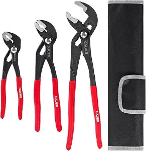 3 Piece Water Pump Pliers Set - 7/10/12 Inch Adjustable Groove Joint Pliers