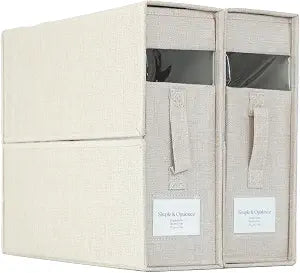 Simple&Opulence 2 Pack Bed Sheet Organizers and Storage (Queen & King Size), Foldable Sheet Set Organizer for Linen Closet, Folding Bedding Storage Box for Bedsheet Duvet Cover, Linen
