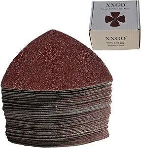 XXGO 55 Pcs 80mm 3-1/8 Inch Triangular Oscillating Multi Tool Sanding Pads