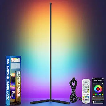 LED Corner Floor Lamp with Music Sync, App and Remote Control