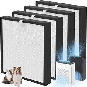 SAKEGDY TZ-K2 Replacement Filter Compatible with ToLife Air Cleaner Purifier TZ-K2, 3-in-1 Filtration System: Pre-Filter, Main Filter and Activated Carbon Filter, TZ-K2-A Replacement Filter, 4 Packs