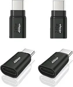 4Pack usb c extender Supports Up to 40Gbps Data Transfer and 240W Fast Charging , Usbc to Usbc adapter,usb c extension Compatible with Thunderbolt 4/3 Supports 4K@240Hz Video for USB-C Devices.Black