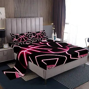 jejeloiu Basketball Gaming Sports Ball Bed Sheets Set Full Size Kids Boys