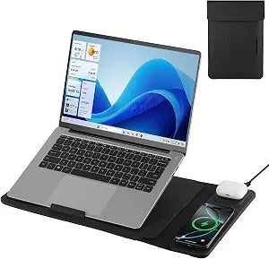 Laptop Sleeve Bag with Stand and Wireless Charger for MacBook Air 13.6 inch/Pro 14, MacBook Pro/Air/Neo 13, Bag for 14 inch Laptops with Wireless Charging 3 in 1