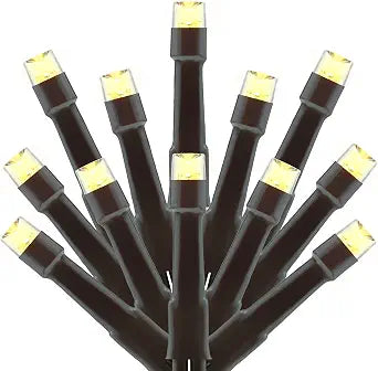Warm White Christmas Lights, 300ct 100 ft Brown Wire 8-Model Wide Angle LED