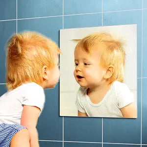 Unbreakable Door Mirror, Body Mirror for Kids, 1Pack 8 x8 inch, Shatterproof Plexiglass Long Mirrors for Bedroom Closet, Children Plastic Mirrors Non Glass Stick on Mirro