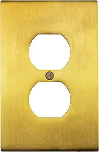 Antique Brass SWITCH HITS Outlet Wall Plate | 1 Duplex | 2.80" w * 4.60" h | Modern Electrical Outlet Cover Collection | Quality Switch Plates For All Configurations