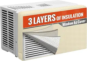 Air Conditioner Covers for Inside Window Unit 21"W x 15"H x 3.5"D, Beige
