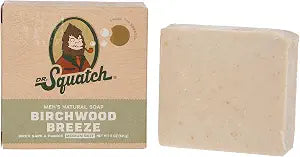 Dr. Squatch All Natural Bar Soap for Men with Medium Grit - Birchwood Breeze 5 Ounce (Pack of 1)
