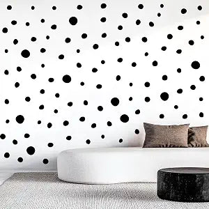 TaoBary 15 Sheet 300 Pcs Irregular Polka Dot Boho Wall Decals,Black