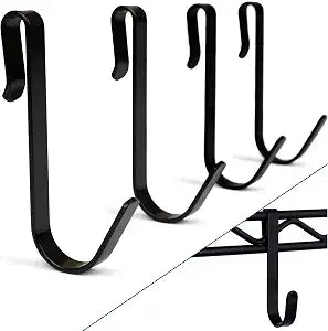 Snap-On Wire Shelving Hooks - 4pack of Large 3.5 inch Black Heavy Duty Wire Shelf Hooks