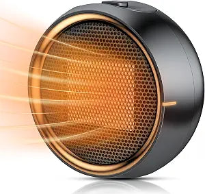 ASNUG Space Heater, Portable Electric 500W PTC Ceramic Heaters for Indoor Use, Efficient Fast Heating, Tip-Over & Overheat Protection, Quiet Small Mini Desk Heater for Bathroom Home Office Bedroom