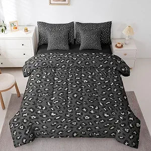 Feelyou Leopard Print Queen Comforter Set with Sheets for Kids Boys Girls