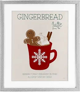 Gingerbread Latte Holiday Drink, 13 x 16 Inch Framed Print Under Glass