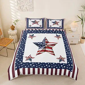 Feelyou American Flag Style Bedding Set Twin Size for Boys Girls Women Men