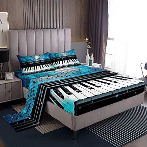 Feelyou Piano Bed Sheets Musical Sheet Set Twin Size for Kids