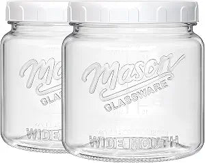 Half Gallon Glass Jar with Lid, 64 Oz Mason Jar for Pantry Storage