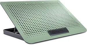 ENHANCE Aluminum Laptop Cooling Pad, 6-Fan Laptop Cooler Stand for 17 Inch Laptops, 7-Height Adjustable Riser with Fan Speed Control, USB Data Pass-Through, Modern Design for Home Office School (Sage)