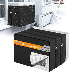 Air Conditioner Covers for Outside Window AC, 21"W x 15"H x 16"D, Black