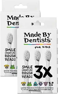 Made By Dentists Kids Electric Toothbrush Replacement Heads ��� 6 Heads (2x3) - Soft Bristles Brush Head for Gentle Care, 18 Months Supply