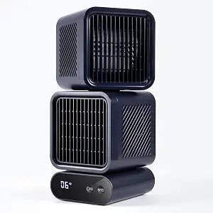 Portable Dual Head Oscillating Desk Fan 350 Wide Airflow, With handle