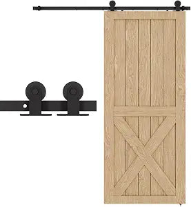 72" Sliding Barn Door Hardware Kit,Heavy Duty Top Mount Barn Door Track Kit,Black T Shape Hanger Set for Single Door Use
