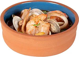 Restaurantware Terracotta Cazuela Bowls 2 Pack of 7 oz Durable Rustic Serving Dish Glazed Oven-Safe Bowl Freezer-Safe Tapas Dish Microwave-Safe Dishwasher-Safe