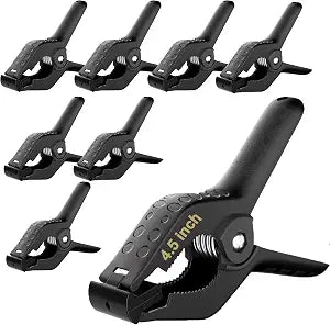 Spring Clamps Heavy Duty, 4.5in Backdrop Clips, 8 Pack- Black
