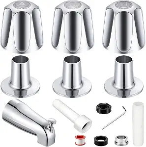 Bathtub Faucet Set, 3 Handle Tub Shower Faucet For Price/Pfister Verve 3-Handle Tub Faucets, Compatible with 1/2" Copper Pipe, 1/2" & 3/4" Male IPS Connections