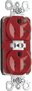 Legrand Pass & Seymour PTTR8300RED Plugtail 20 Amp Tamper-Resistant Hospital Grade Duplex Receptacle Outlet, Red (1 Count)