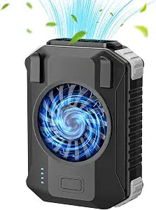 10000 Portable Waist Clip On Fan with & , 3-Speed High Airflow Wearable Shirt Belt Fan, Personal Cooling Fan for Construction, Jobsite, Hiking Outdoor Men