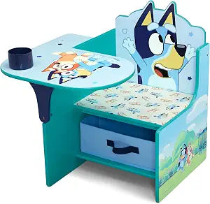 Delta Children Bluey Chair Desk with Storage Bin - Greenguard Gold Certified, Blue