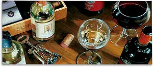 Wine Bottle Still Life Dining, 13 x 30 Inch Canvas Wall Art