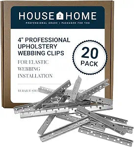 House2Home Metal Webbing Clips Furniture Repair, 4"