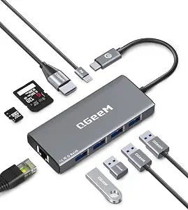 USB C Hub,9 in 1 Multi-Port Adapter, USB Splitter Dongle Dock for Laptop