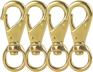 AOWESM 3 Brass Swivel Snap Hook Swivel-Eye Flag Hooks (4-Pack)