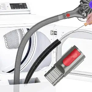 Sealegend 2 Pieces Dryer Vent Cleaner Kit Compatible with Dyson V7 V8 V10 V11 V15 or Higher Models and Dryer Lint Brush Vacuum Hose Attachment Power Lint Remover Refrigerator Coil Brush, Grey
