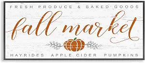 Fall Market Sign Rustic Farmhouse, 10 x 24 Inch Framed Gicle Print
