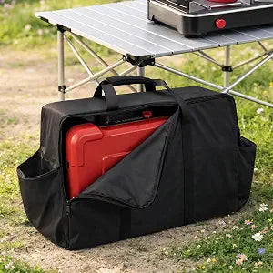 FCOUIID Camp Stove Carry Case Compatible with Camp Chef Everest 2X/2 Burner Stove, Portable Camping Stove Storage Bag with Dual Propane Tank Pockets (Bag Only)