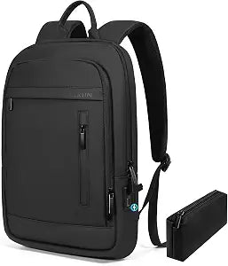 Business Backpack for Men Lightweight Commute Laptop Backpack Anti-Theft Water Resistant Backpack for 17.3 Inch Computer for Daily Office Work with Small Bag (Black,17.3")