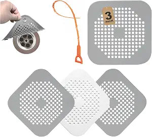 3 Pack Shower Hair Drain Catcher is Hair Stopper for Shower Drain with 4 Suction Cups Easy to Install Hair Catcher Shower Drain Suit for Bathroom Bathtub Kitchen